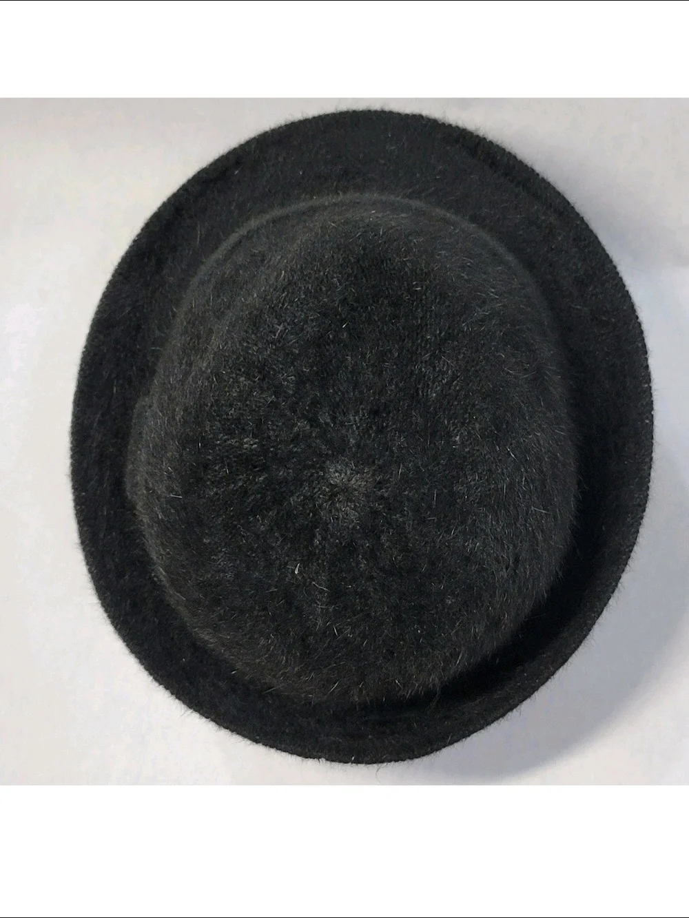Betsey Johnson Black Angora Rabbit Fur Blend Fedora Hat W/ Heart Charm